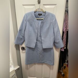 Chic Light Blue Mini Dress with Jacket